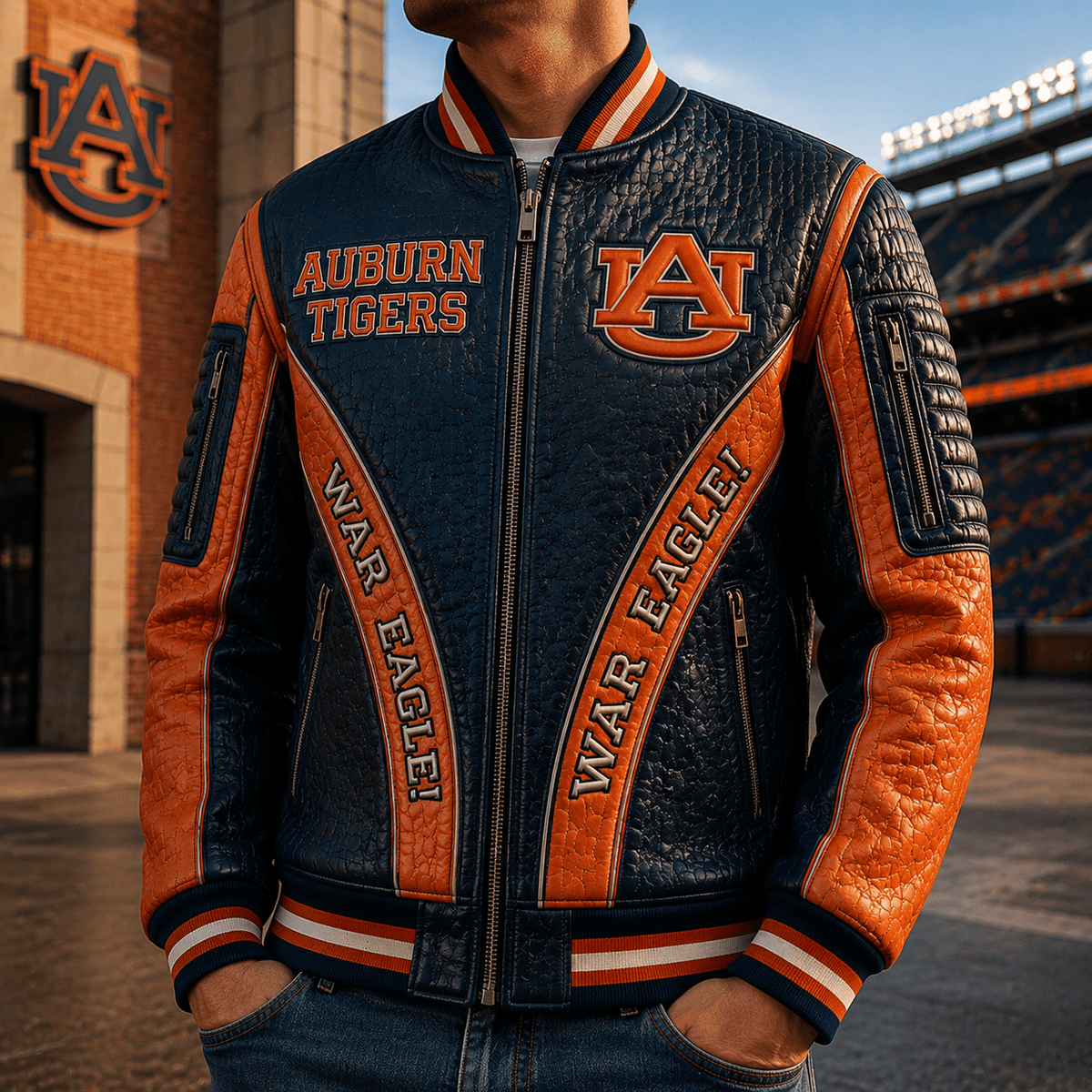 Premium ABTG Leather Zipper Jacket PVNA
