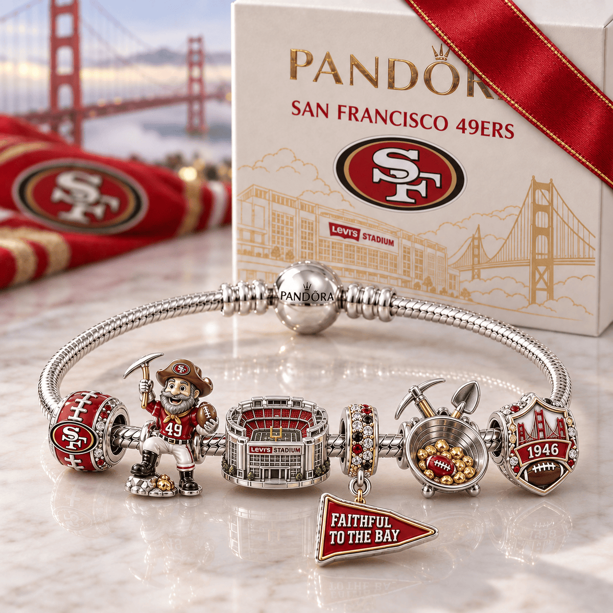 SF49 Silver Charm Bracelet Set HQH