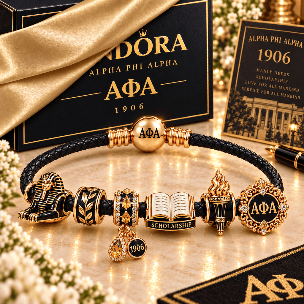 APA Braided Leather Charm Bracelet Set NHVH